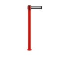 Montour Line Stanchion Belt Barrier Fixed Base Red Post 9ft.Black/Wh HL Belt MSX630F-RD-BWH-90